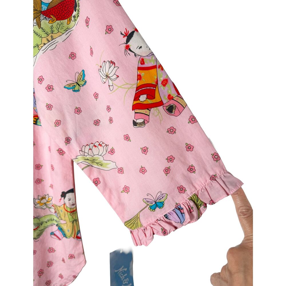 Nick & Nora Womens Big Babies Vintage Pink Emperor Empress Floral Pajama Top NWT - Picture 4 of 6